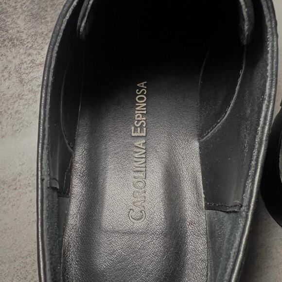 Carolinna Espinosa Black Leather Chunky Oxford Shoes 6.5M Grunge Academia - Picture 3 of 8